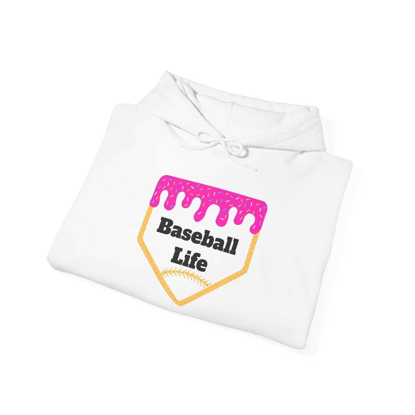 Baseball Life Hooded Sweatshirt - Cozy Unisex Sweatshirt for Sports Lovers, Gift for Baseball Fans, Casual Summer Hoodie, Fun Sports Apparel
