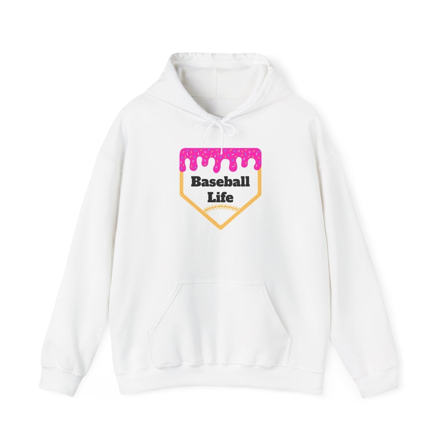 Baseball Life Hooded Sweatshirt - Cozy Unisex Sweatshirt for Sports Lovers, Gift for Baseball Fans, Casual Summer Hoodie, Fun Sports Apparel
