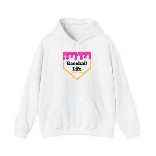 Baseball Life Hooded Sweatshirt - Cozy Unisex Sweatshirt for Sports Lovers, Gift for Baseball Fans, Casual Summer Hoodie, Fun Sports Apparel